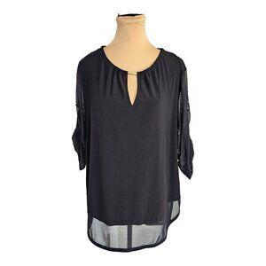 Joseph Ribkoff Black Lightweight 3/4 Sleeve Top Sz 16